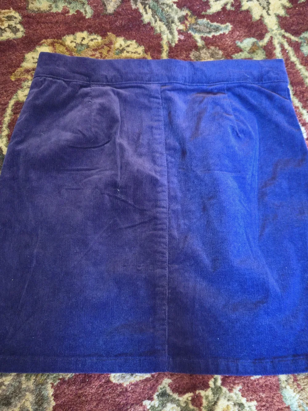 Gymboree Purple Corduroy Mini Skirt with Pink & White Floral Embroidery